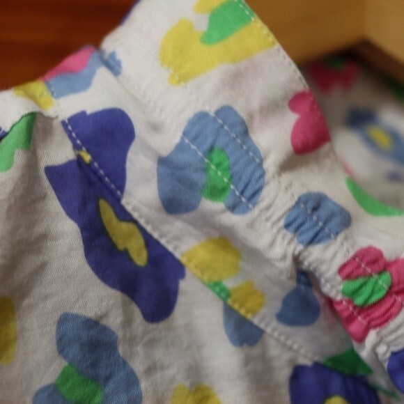 Multiples Rainbow Leopard Print Button Down Blouse Petite Large Statement Shirt - Picture 10 of 16